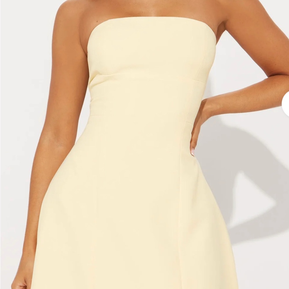 Strapless Butter Yellow Dress